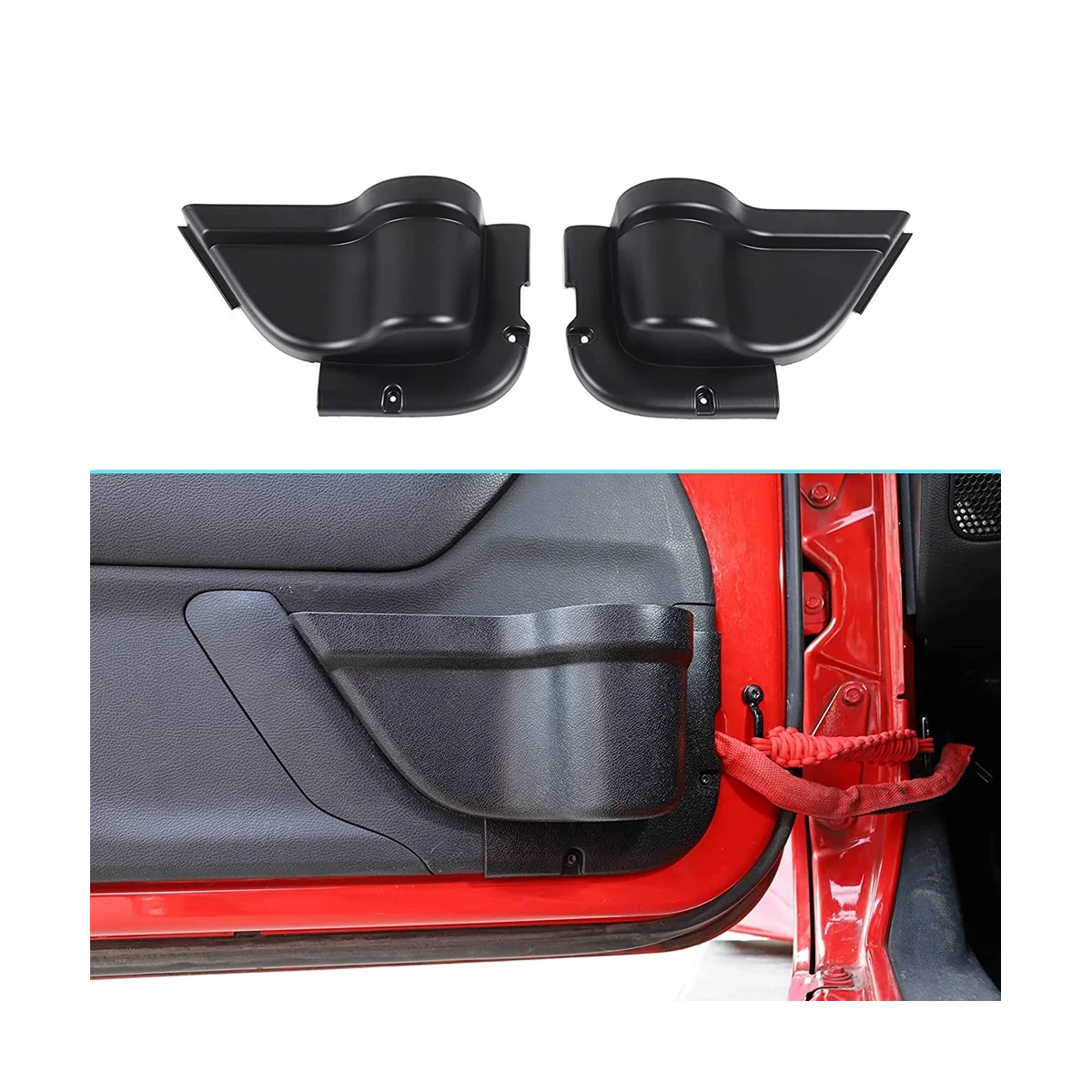 Front Door Side Insert Storage Pockets Box with Cup Holder Interior Accessories for 2011-2017 Jeep Wrangler JK 2/4 Door