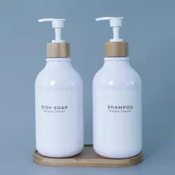 1pcs 500ml White Soap Dispenser Shampoo Bottle Bathroom Body Soap Bottle Large-capacity Lotion Press Plastic Empty Bottle