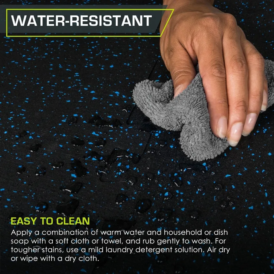 Estera de rompecabezas de ejercicio superior de goma, 3, 4 pulgadas, 48 cuadrados, 12 azulejos, azulejos entrelazados de espuma EVA para gimnasio en casa, suelo protector para equipos