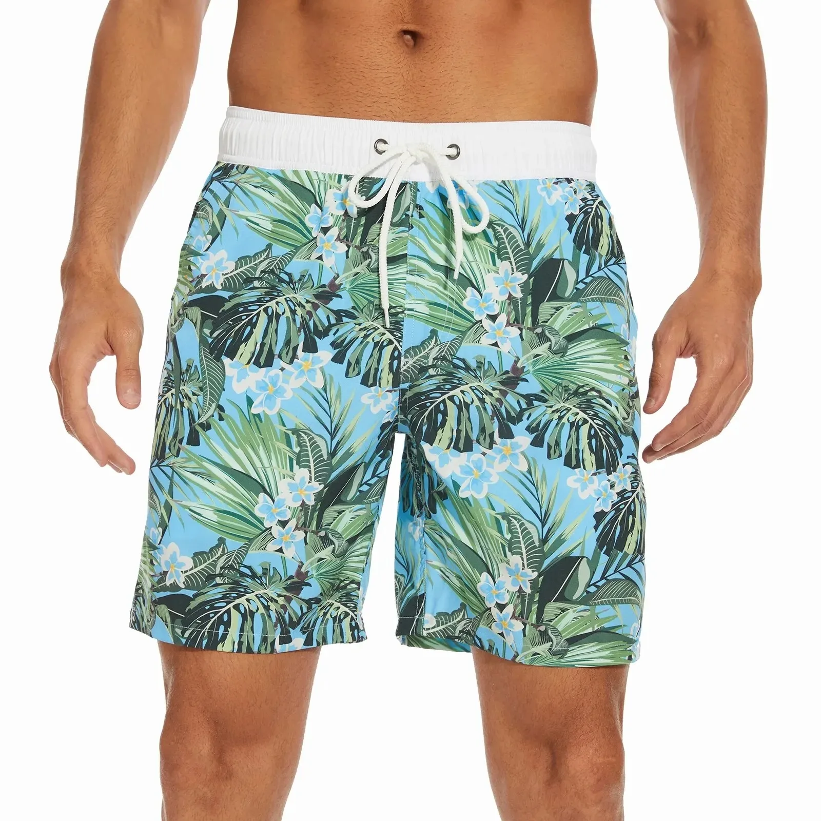 Summer New Men's Shorts Fashion Vacation Beach Holiday Pants Men's Plus size Four-Corner Lining Print Shorts