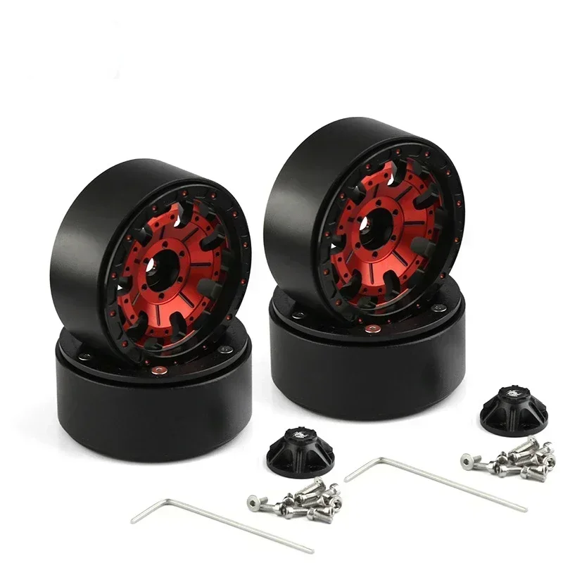

4PCS Metal Wheel Hub 1.9 Beadlock Wheel Rim for 1:10 RC Crawler Axial SCX10 SCX10 II 90046 AXI03007 TRX-4
