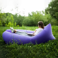 Portable Single Person Lazy Inflatable Sofa Air Sofa Bed Folding Camping Sleeping Bag for Outdoor Beach Comfortable Rest