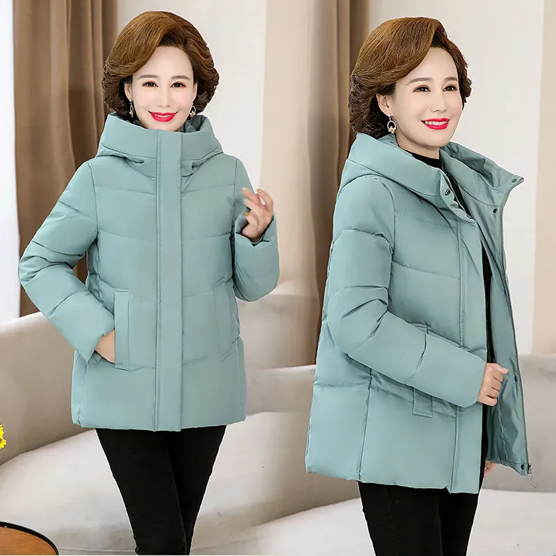 Manteau matelassé en coton à capuche pour femme, pardessus épais, veste courte, vêtements d'extérieur chauds, hiver, nouveau, coréen