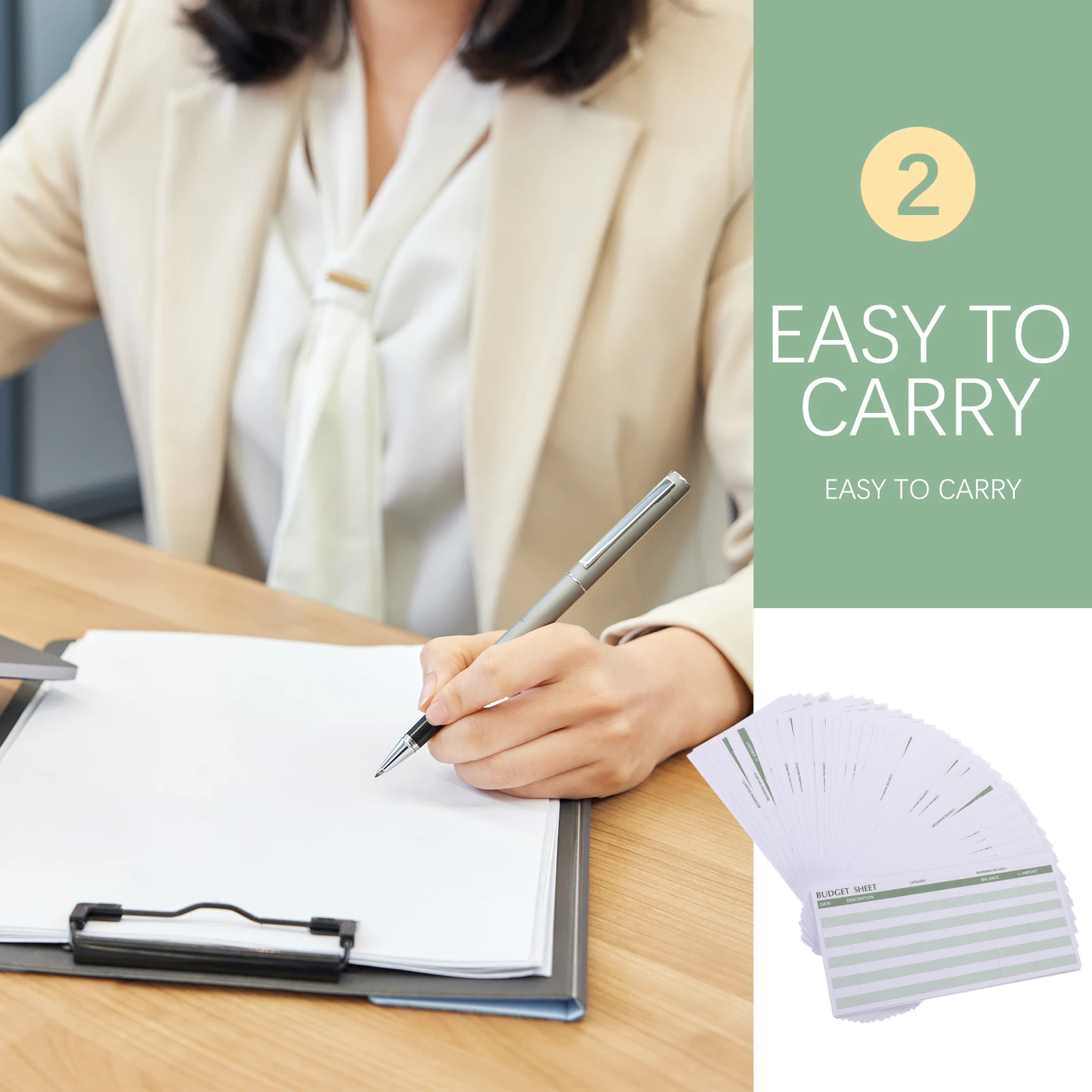 

50pcs Budget Sheets Expense Tracker Cash Budgeting Planner Binder Refills Practical Office Supplies For Home Travel Business