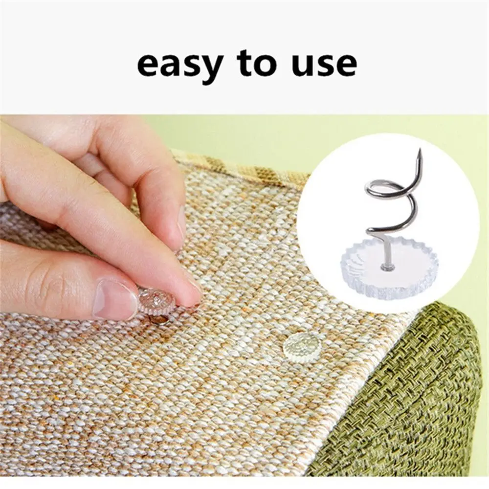 20Pcs Sofa Cushion Fixing Nail Twisting Nail 1.5*1cm Blankets Cover Bed Skirts Non-Slip Clear Grippers Holder Upholstery Parts