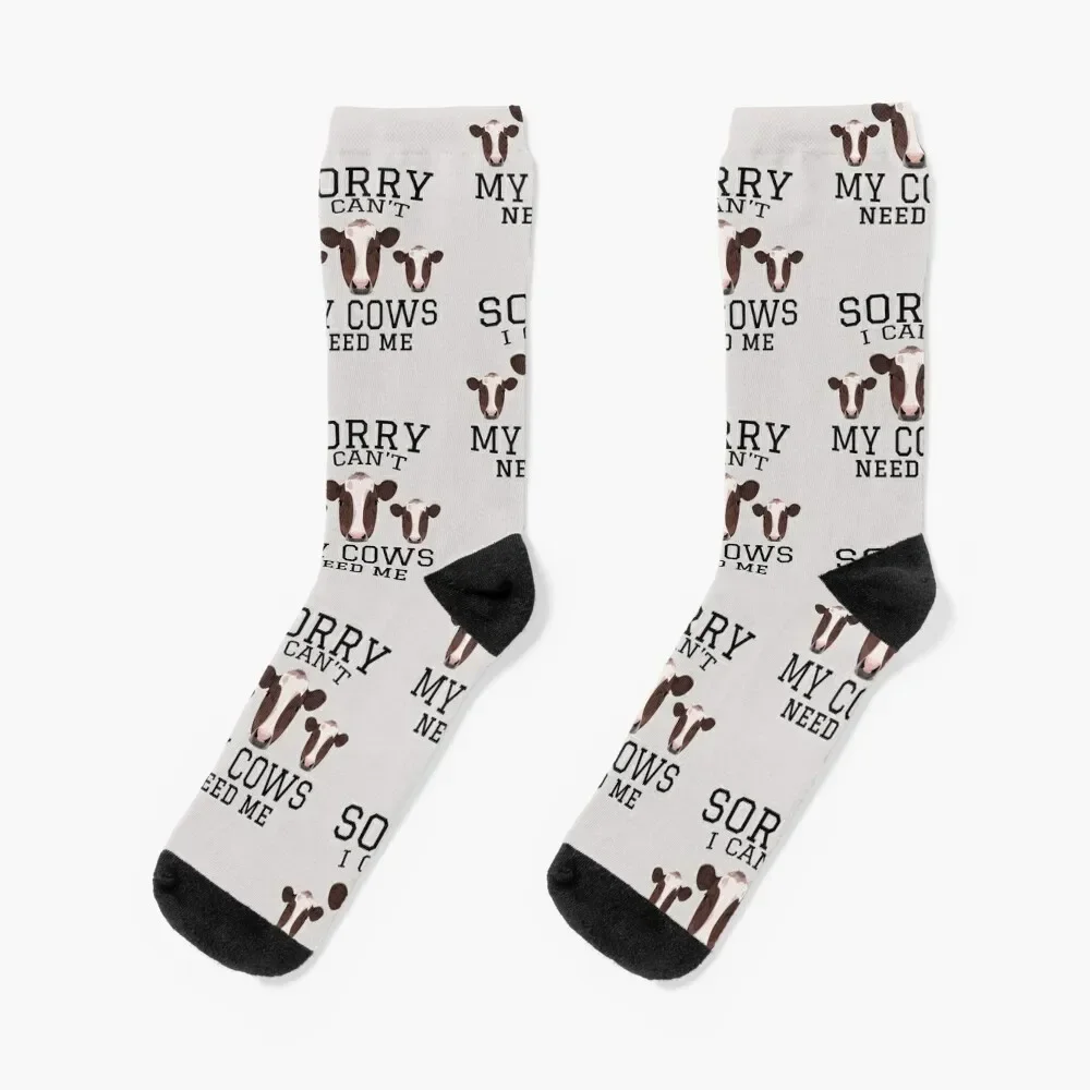 Sorry I Cant My Cows Need Me Funny Gift For Cows Lovers Socks warm winter crazy christmas gifts Sports Socks For Men Women's