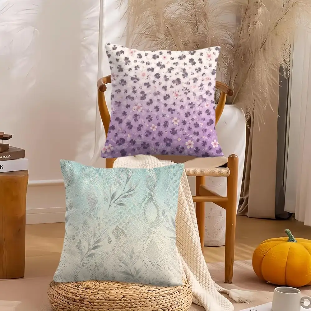 Lavender Dot Bloom Cushion Cover Soft Plush Throw Pillow Cover Double-Sided Decorative Cushion Case Sofa Bedroom Home Decor