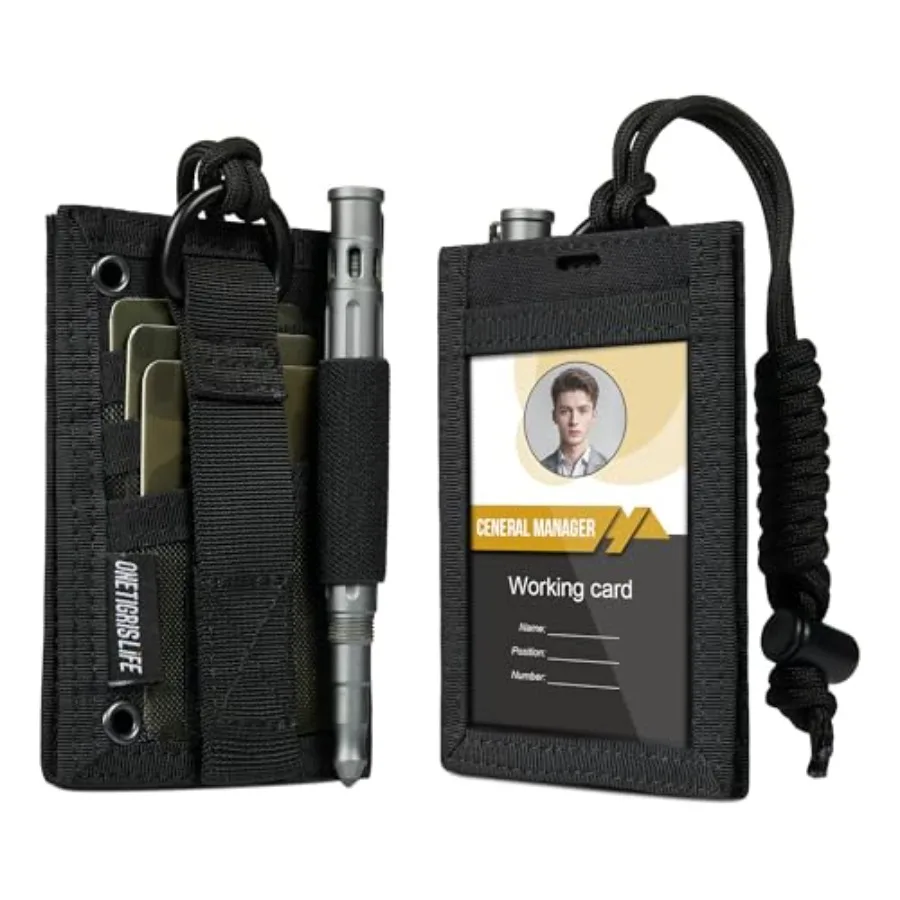 

Тактический держатель для ID-карт с креплением на липучке, шейный ремешок, брелок для ключей и органайзер для кредитных карт