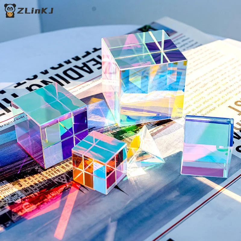 ▶1Pcs Science Magic Prism Cube 15/20mm Hexahedral Crystal Magic Cmy Cube 3D Color Cube Prism For Photography