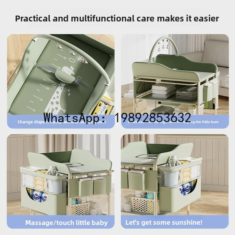طاولة تغيير الحفاضات للعناية بالطفل، طاولة تغيير الحفاضات لحديثي الولادة، طاولة تدليك تعمل باللمس، قابلة للطي ومتعددة الوظائف #3