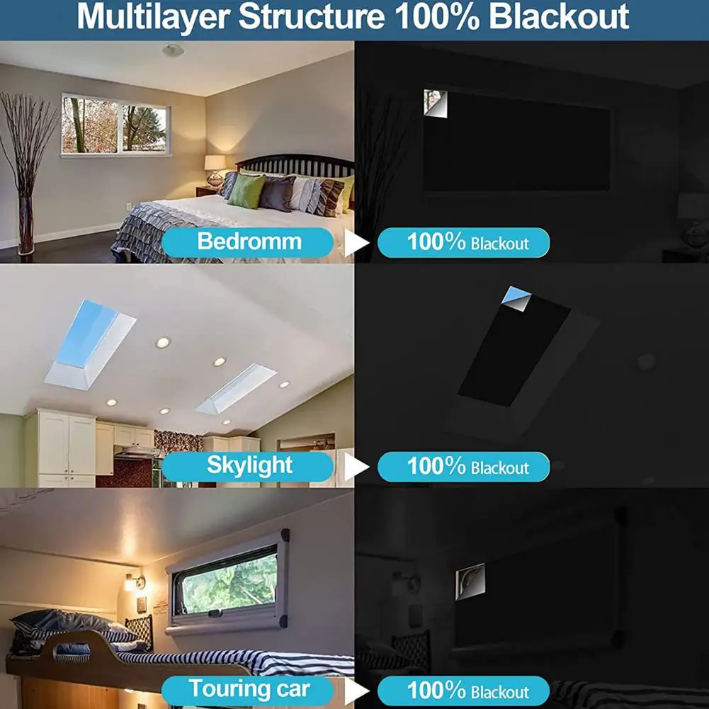 Blackout Curtains Diy Shapes Room Curtains Portable Blackout Curtains with Strong Hook Loop Tape Strips Adhesive for Baby