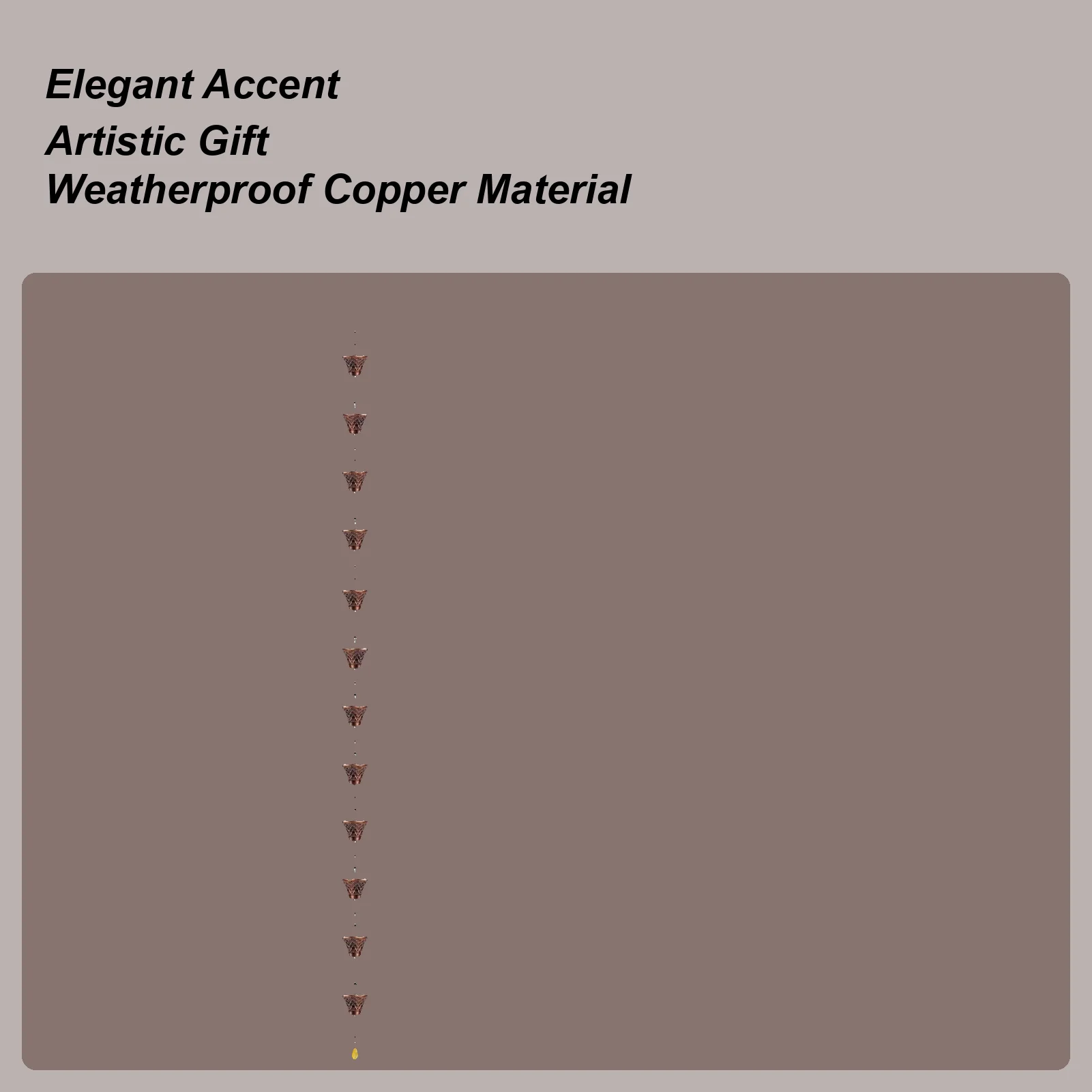 

Дождевые цепи, 9 футов, медный сливной адаптер для водосточной трубы, 12 чашек, цепи для дождевых желобов для дома, сада, уличной беседки, навес на крышу