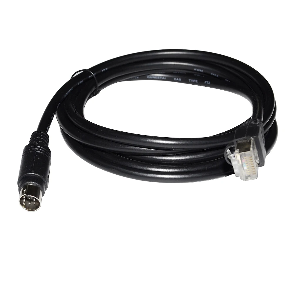 RJ45 to Mini Din 8P MD8 Male Connector RS422 Programming Communication Cable for Hakko Monitouch HMI MJ2 to Mitsubishi FX PLC