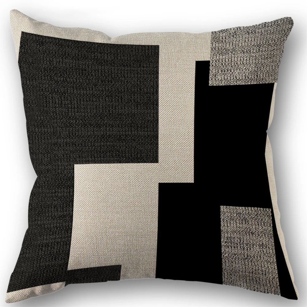 Abstract Geometric Throw Pillow Covers 45X45cm Modern Boho Black And White Decorative Cushion Cases Home Decor