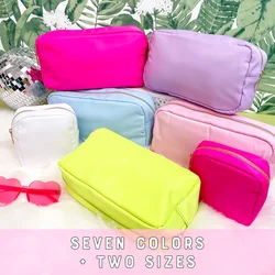 New Waterproof Nylon Durable Toiletry Bag Cosmetic Bag Solid Color Female Makeup Bag Travel Toiletry Beauty Makeup Bag Organizer