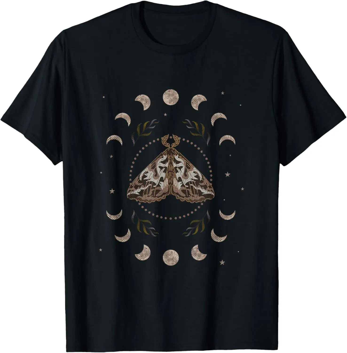 Moth Moon Phases Insect Occult Luna Gothic Witchcraft T-Shirt