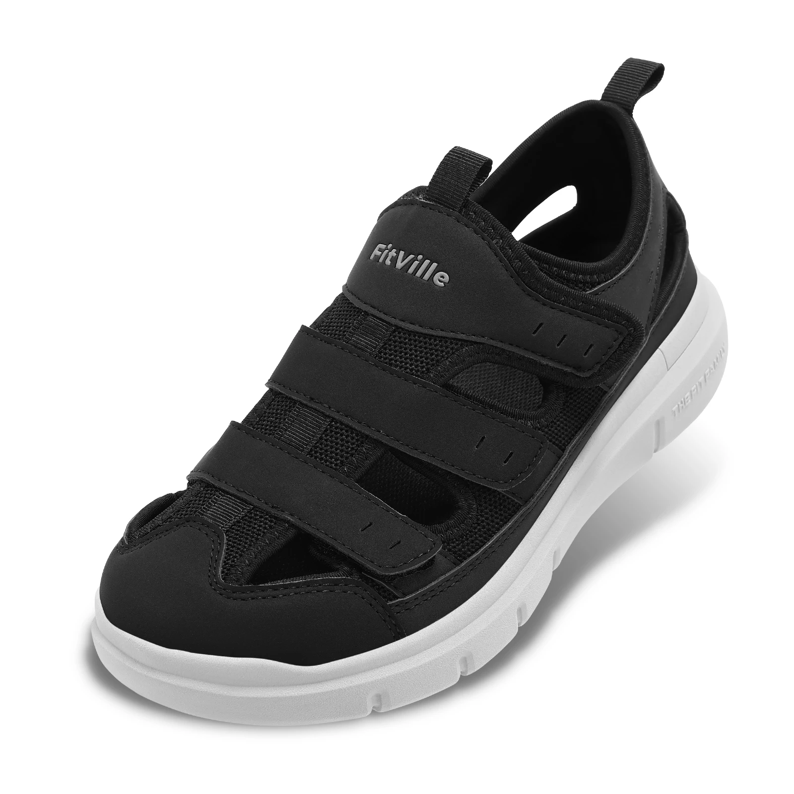 FitVille Sandálias Masculinas Alargadas Sapatos de Diabetes Sapatos Casuais Masculinos Leves para Fascite Plantar Suporte de Arco Alívio da Dor