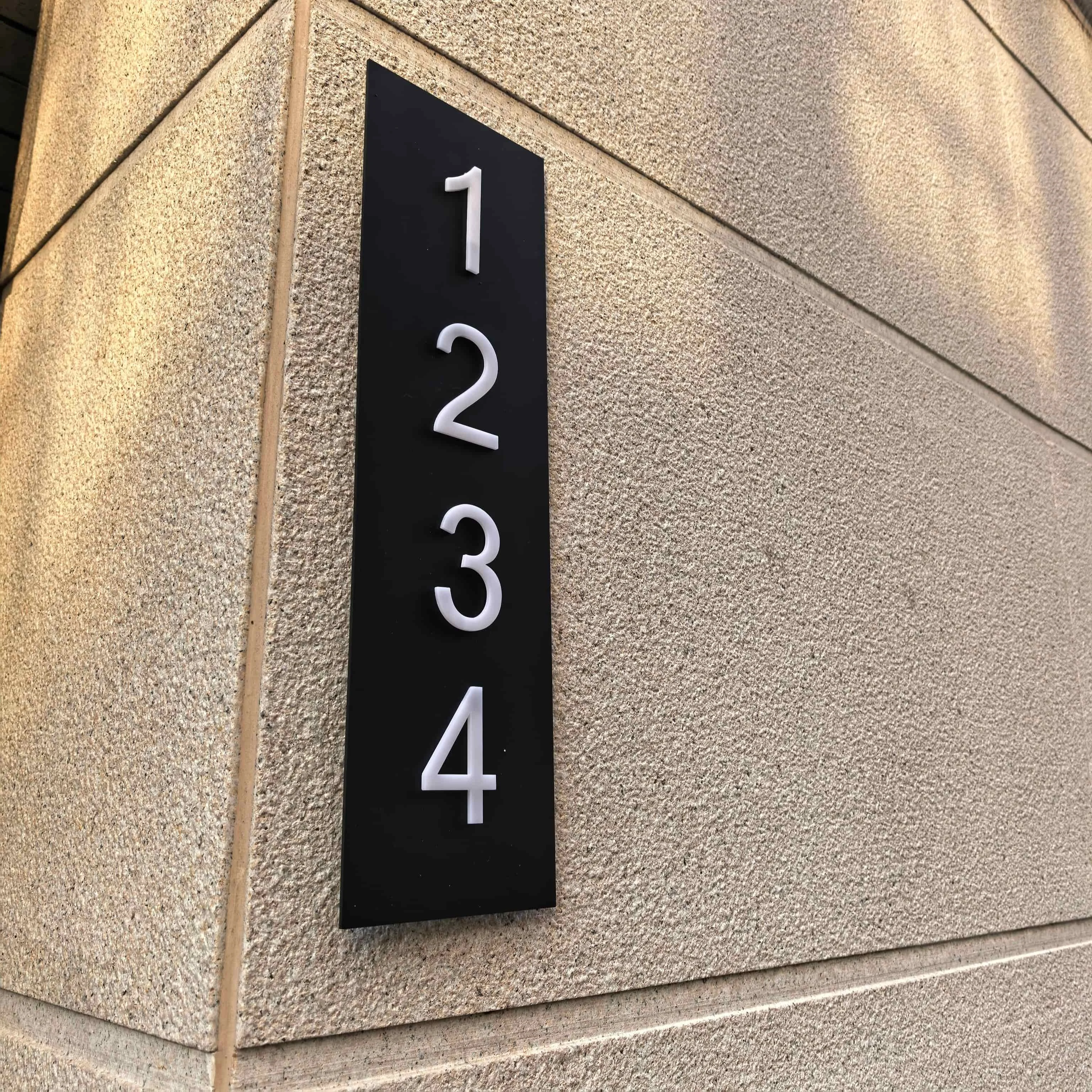 Custom Modern House Number Sign Matte Acrylic Address Digit Sign Outdoor Waterproof Plaques Large Vertical & Horizonta Door Sign view 3
