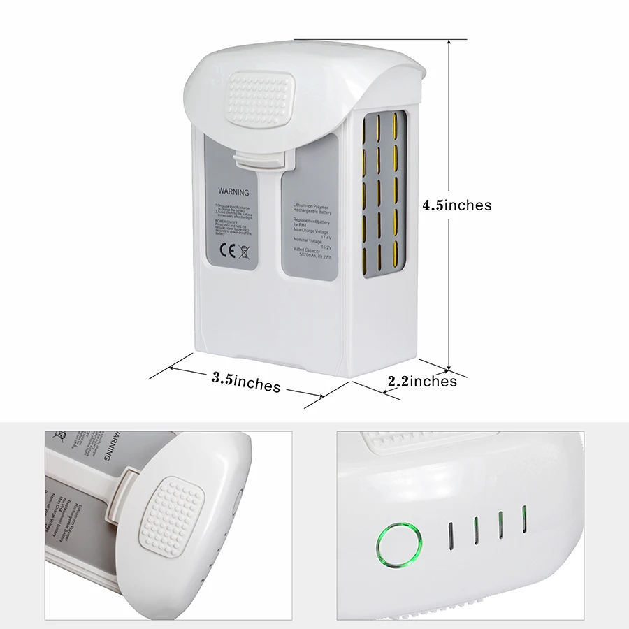 Li-ion 15.2V 5870mAh 89.2Wh Professional D ro ne Batteries Intelligent Flight Battery Packs for D J I Phantom 4 Pro V2.0 Rtk