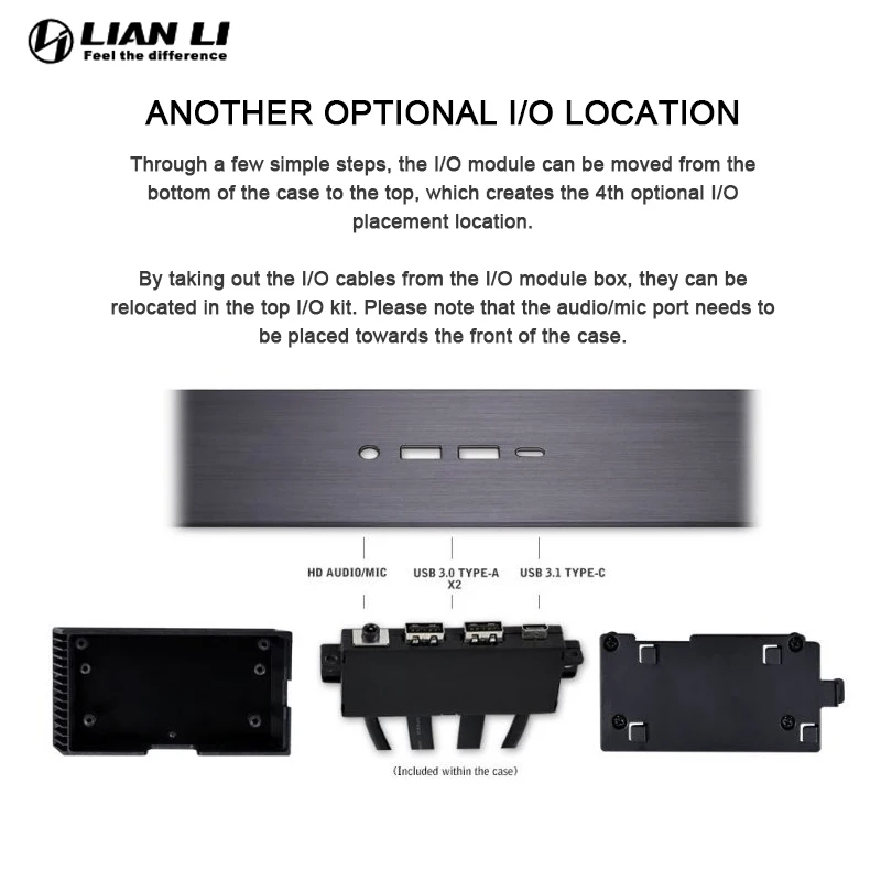 LIAN LI O11D EVO Top I/O for O11 Dynamic Case Aluminum