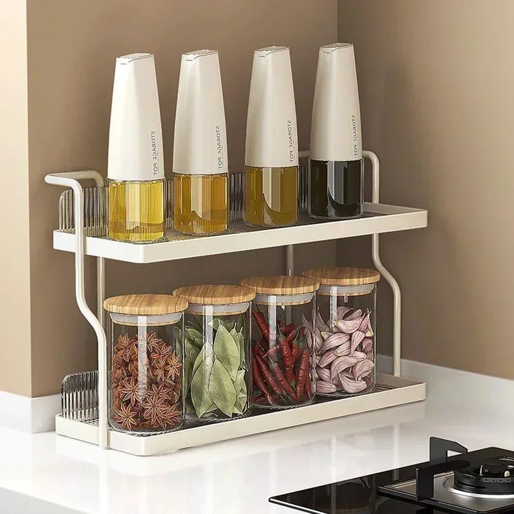 Organizer Kitchen Organizer Storage Kitchen Shelves Tea Cup Double Layer Under Sink Storage Rack Makeup Flavoring Home Appliance