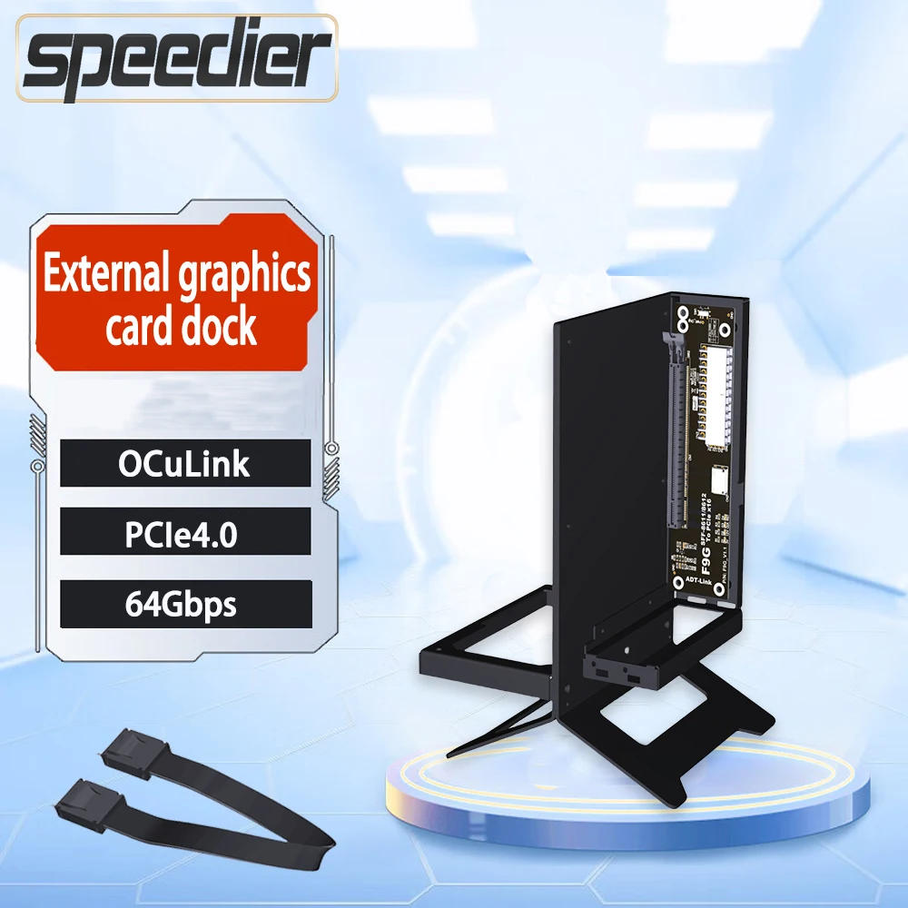 

OCuLink Interface External Graphics Card Docking Station,PCIe 4.0X4 Speed 64Gbps EGPU Riser, ATX - Type Open - Frame,riser,F9G