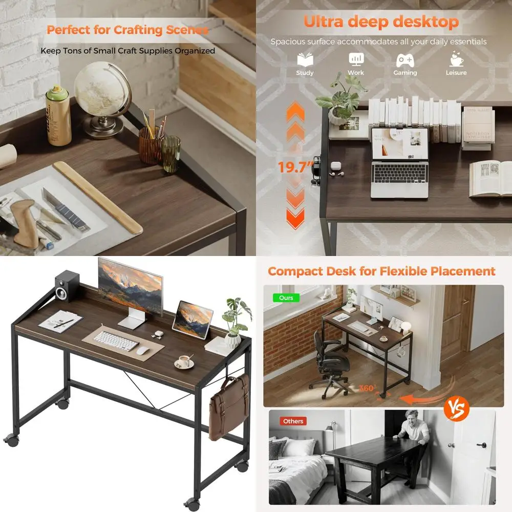 

Компактный стол на колесиках для игр и домашнего офиса, компактный современный стол на колесиках для учебы и письма