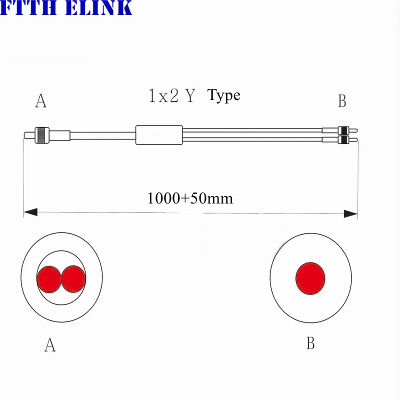 SMA905 fiber bundle branching optical jumper Y-type 0.22 VIS-NIR 1x2 1x3 1x4 1x7 1+1 near-infrared 400-2200nm 100um 400um 600um