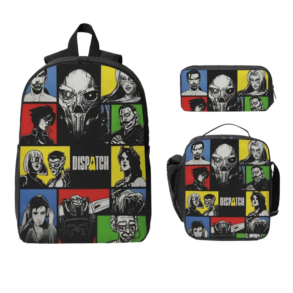 3Pcs Dispatch 2025 Dispatch Robert Backpack Set for Kids Pencil Boxes Bookbag Sets with Lunch Box For School Students Knapsack