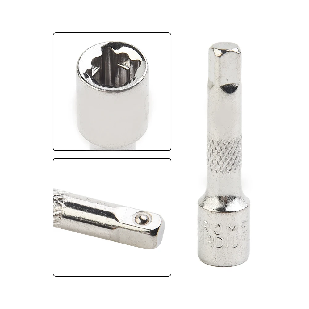 Useful New Extender Bar Sleeve Wrench Rustproof Sliding Rod Small Square Rod Wrench Ratchet Socket Silver 1/4 Inch