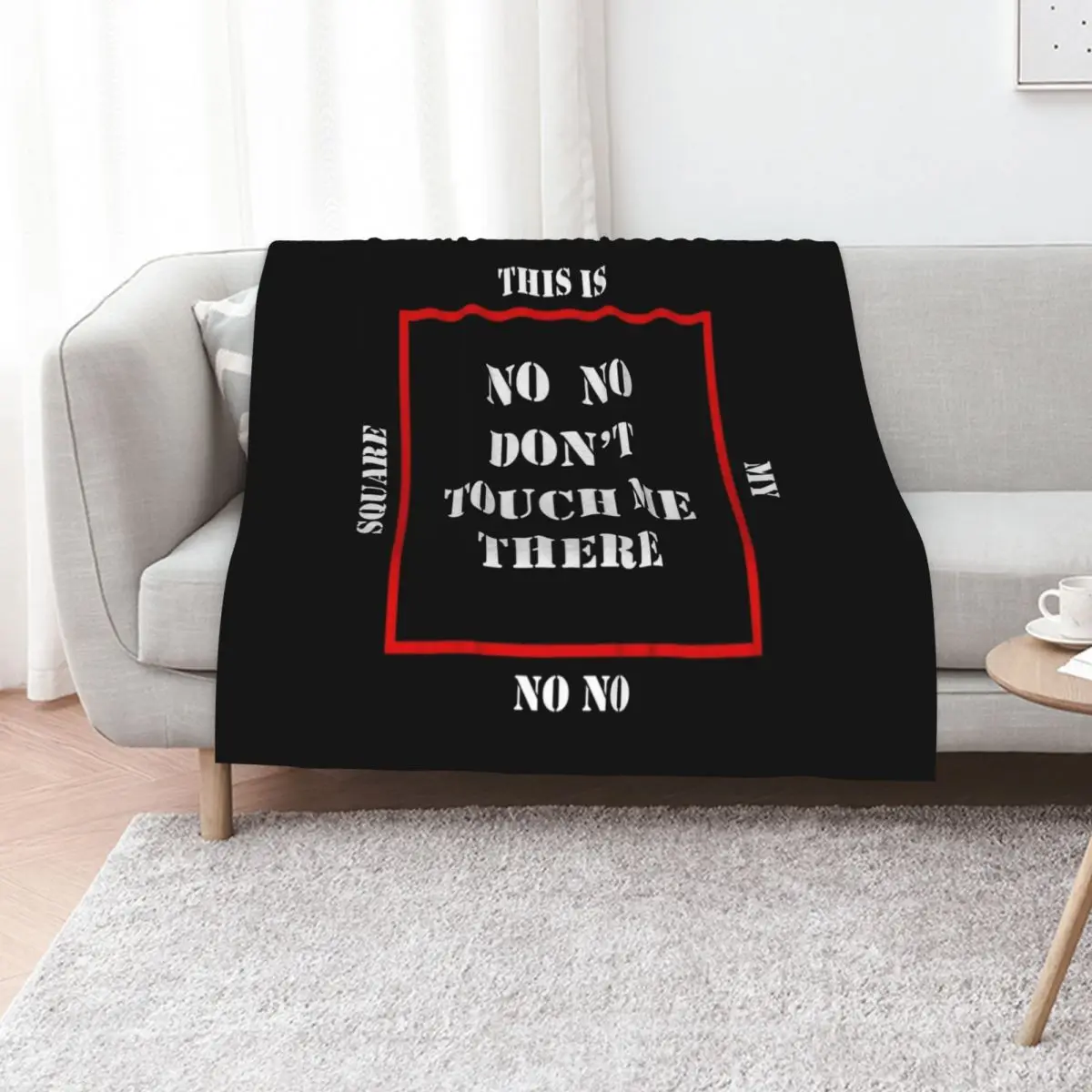 No No Square Black Throw Blanket Beach blankets and throws sofa bed Quilt For Decorative Sofa Flannel Blankets