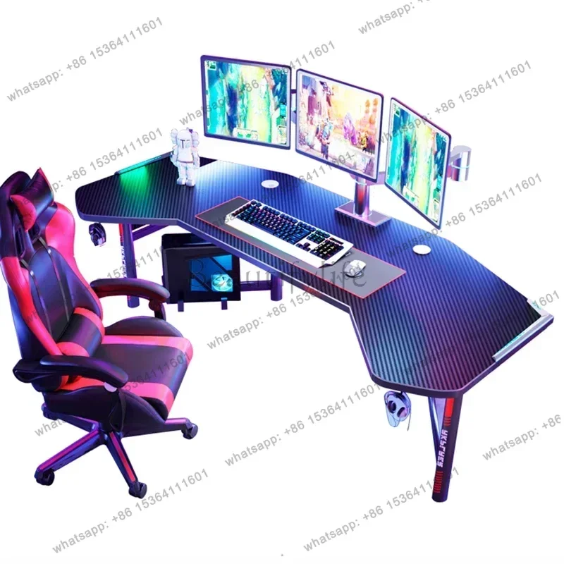 

White Computer Desk Office Furniture Desktop Computer Desks Luxurious E-sports Table and Chair Set Multi-functional Gaming Table