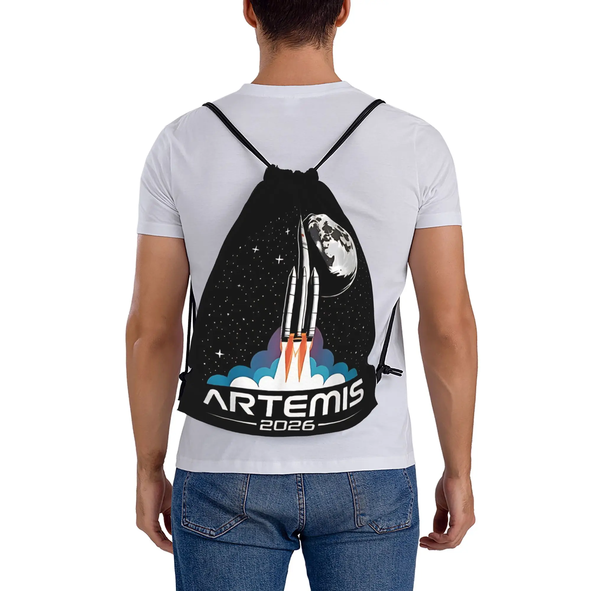 2026 Artemis II 31  Portable Hiking Drawstring Backpack Riding Backpack Gym Clothes Drawstring Bags