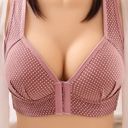 Thin Women's Bra With Front Buckle Comfortable Seamless Without Steel Rings Gathered  Front Breasted Women's Bras