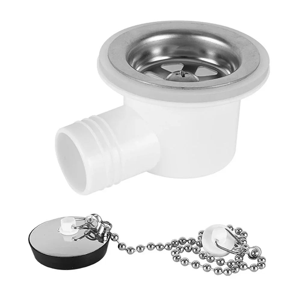 1pc RV Sink Drain Connector Right Angle / Straight Head Stainless Steel Sink Drain Pipe Hose Plug- Sewer Adapter For Yacht