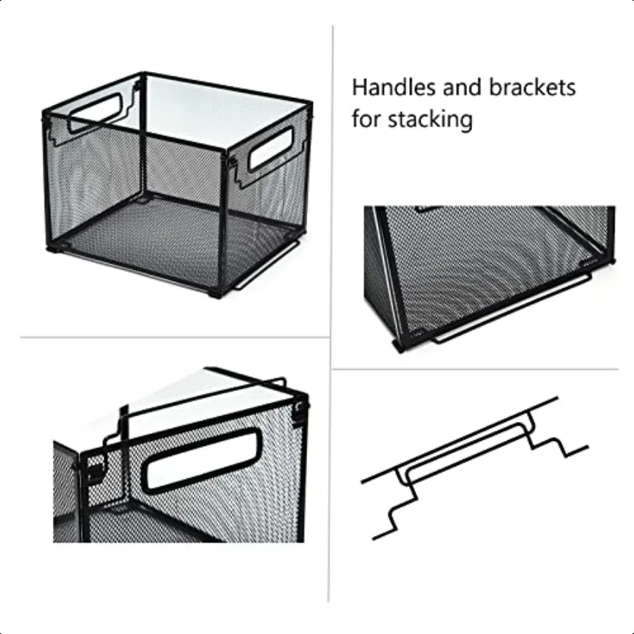 SETTFRFE 2-пакетный органайзер для файлов, металлические ящики для файлов для подвешивания папок, подвесной органайзер для папок, размер буквы, черный