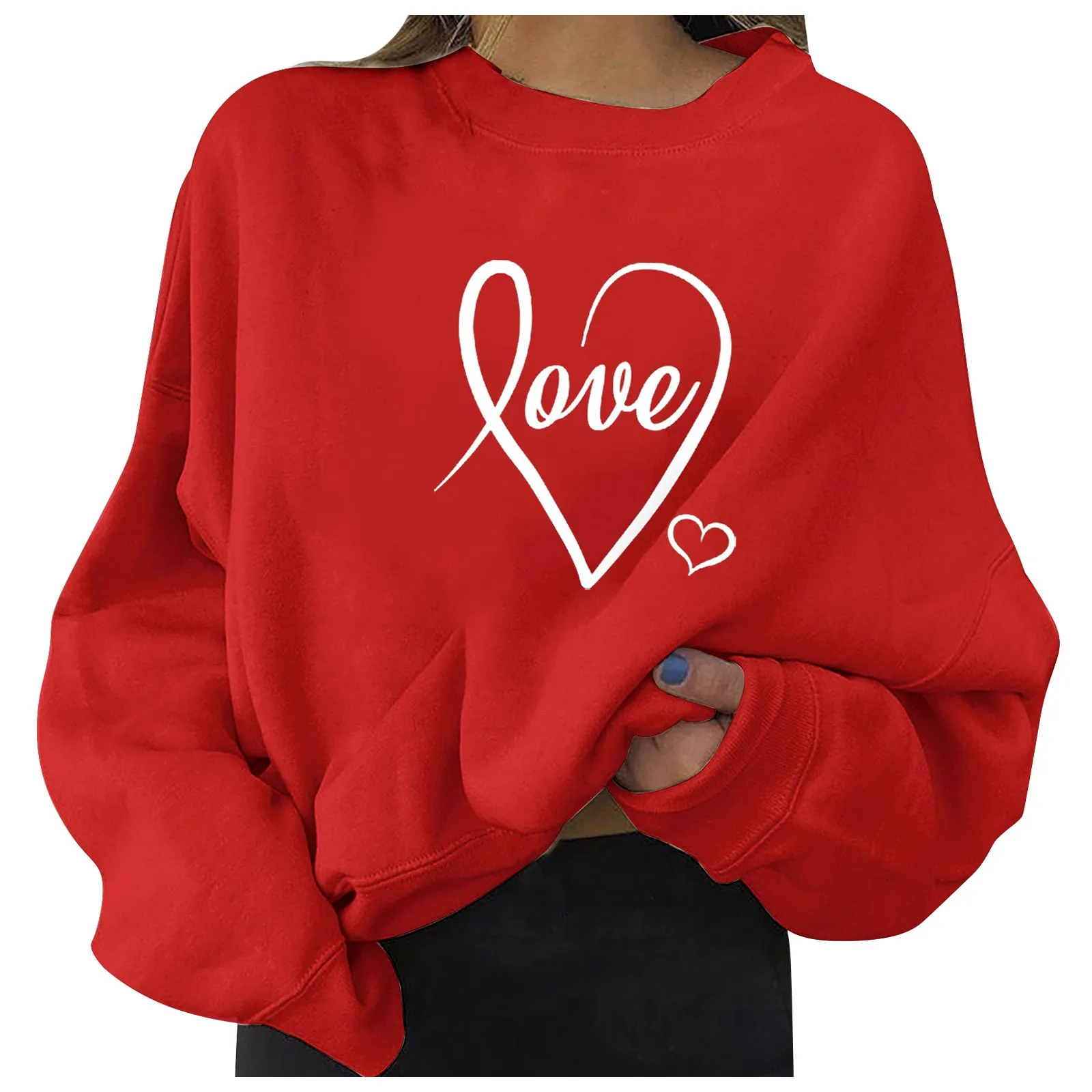 

Womens Sweatshirts Active Women's Everyday Print Sweatshirts Long Sweatshirt Letter Print Crew Neck Print Pretty Sweater Women