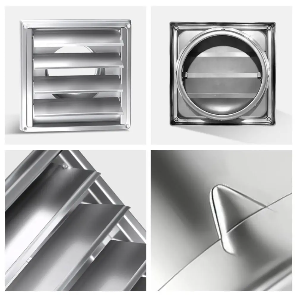 Vent Systems Stainless Steel Air Vent Duct Grill 100/125/150mm Square Fan Outlet With Screen Ventilation Cover
