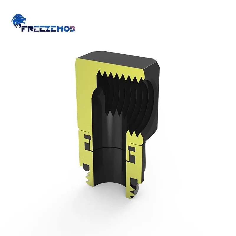 FREEZEMOD Rotatable Angled Fitting, M-F 90°Elbow Reversing 360° Rotation, Hexagonal Design Smooth Surface 4 Colors GXZWT-D90