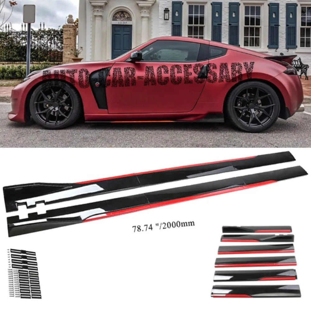 

For Nissan 350Z 370Z 78.7" Red Side Skirt Extension Body Kit Lip Splitters United States