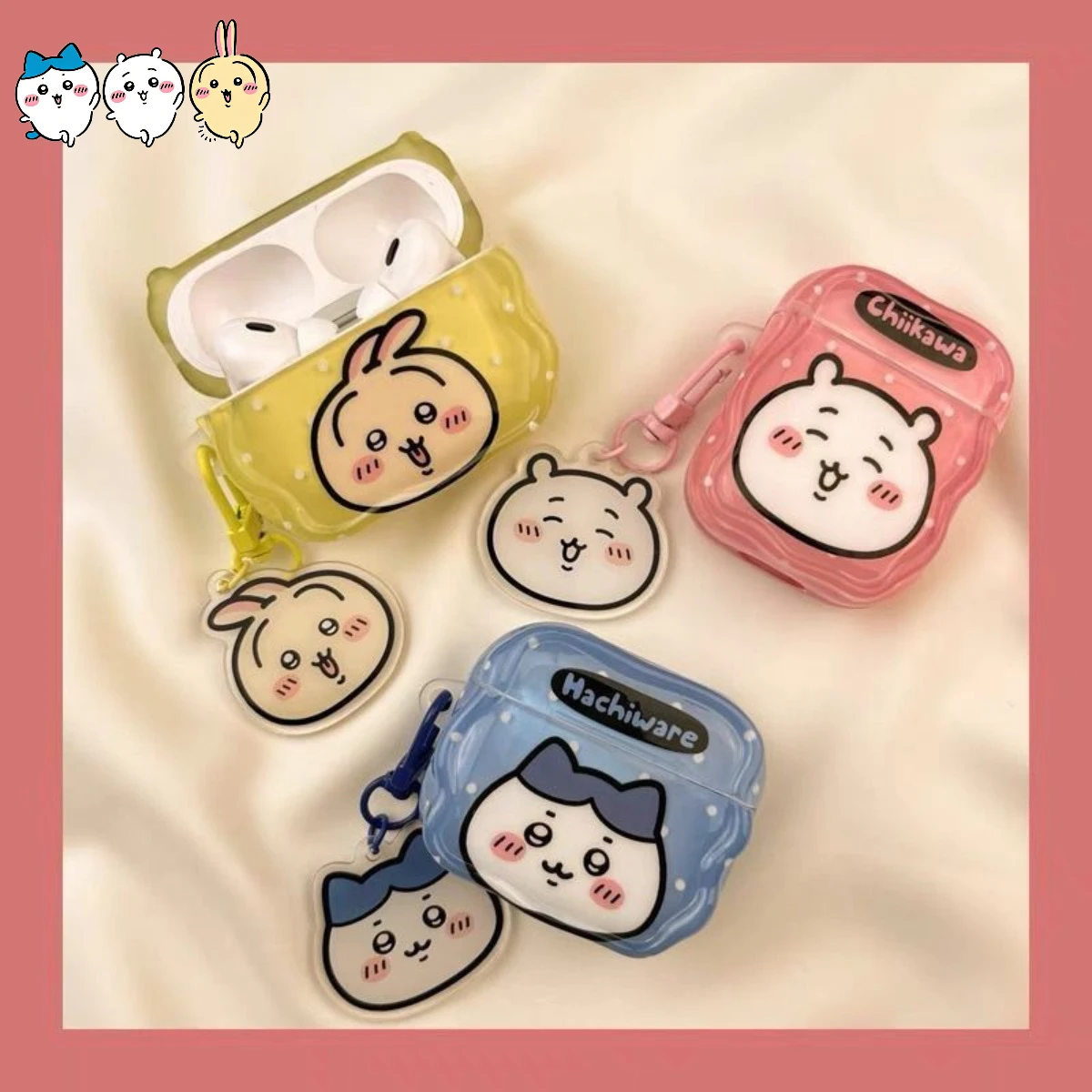 Chiikawa Sunglasses Style Earphone Case for AirPods 1 2 3 4 AirPodsPro Cartoon Kawaii Hachiware Usagi Cute Earphone Case