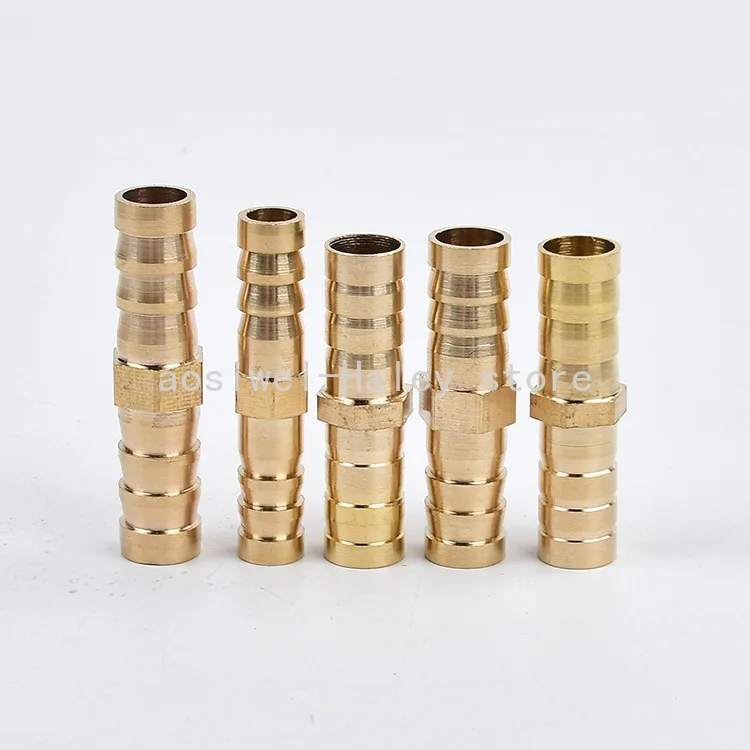 

Латунный прямой фитинг для шланга, равный редукционный шарнир 4/6/8/10/12/14/19/25 мм, газовый медный колючий соединитель, адаптер