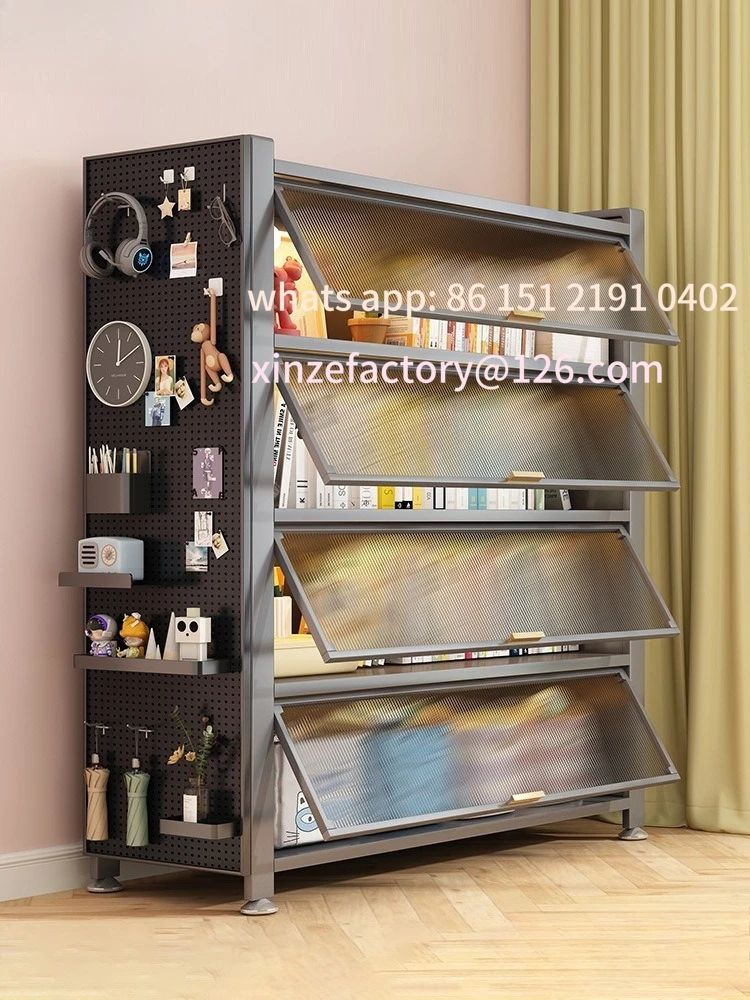 

Customizable Steel Bookcase with Door Children's Bookshelf Dust Locker