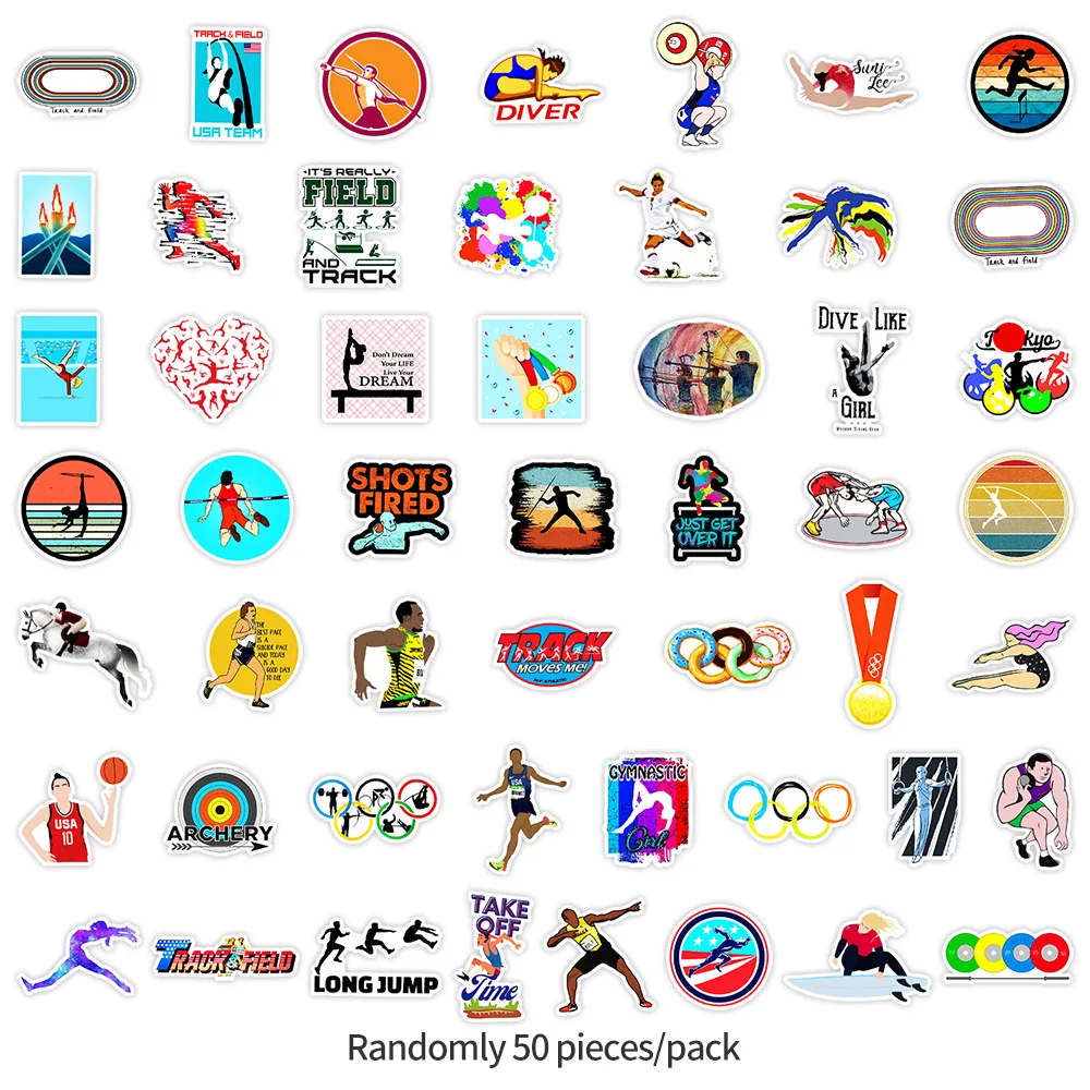 

10/30/50PCS Sports Running Personalized Creative Decoration Graffiti Stickers DIY Car Water Cup Laptop Skateboard Suitcase Decal