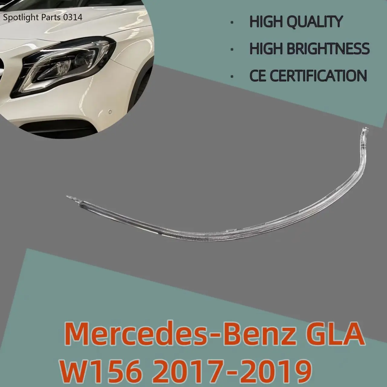 

For Mercedes-Benz X156 GLA 2017 2018 2019 2020 Car Headlight Tube DRL Daytime Running Light Guide Acrylic Light Strip Angel Eyes