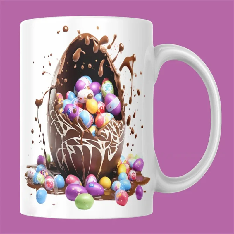 2024 new Amazon cross-border 3D Easter Bunny ceramic coffee mug tea cup