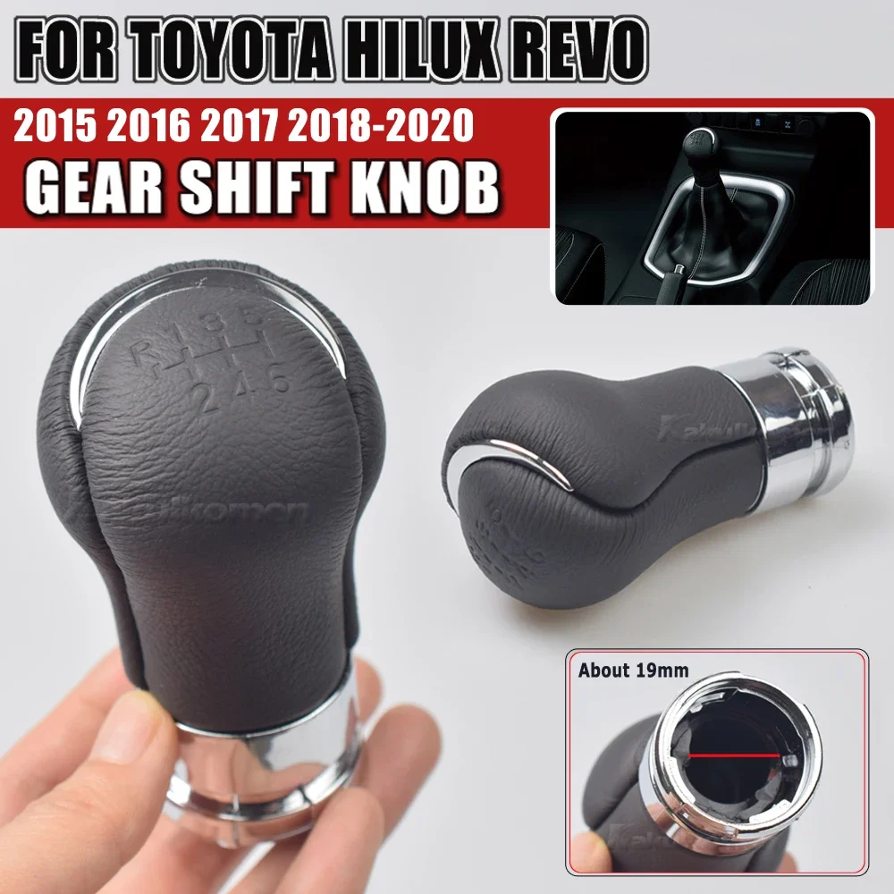 

6 Speed Gear Shift Knob Stick Shifter Lever Pen Black For Toyota HILUX REVO 2015 2016 2017 2018 2019 2020