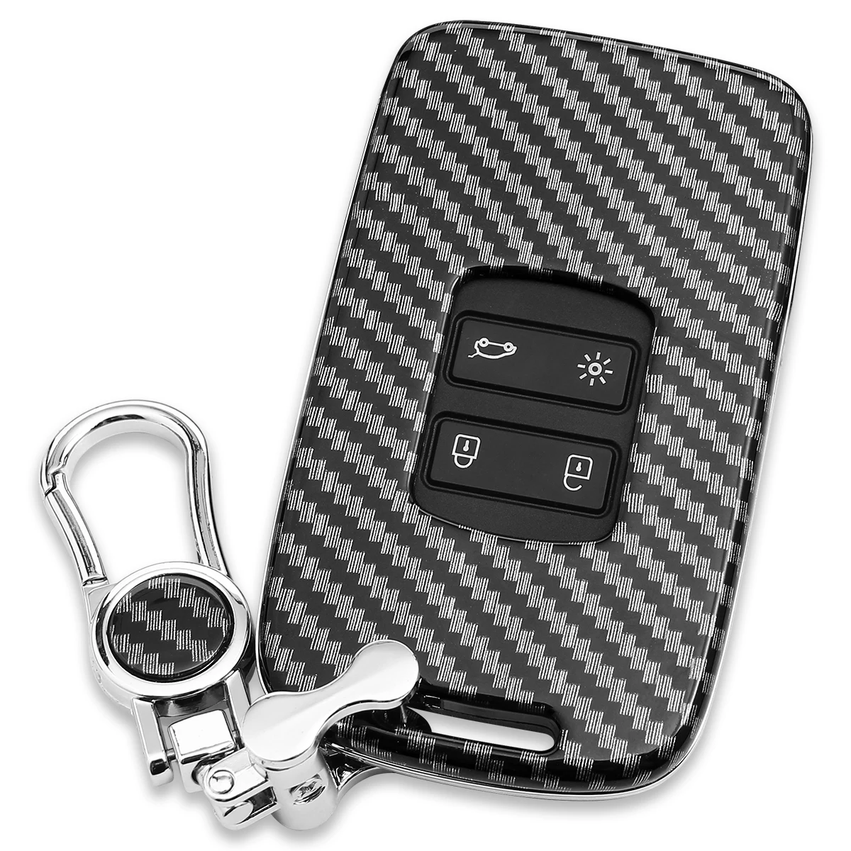 For Renault Koleos Kadjar Captur Kiger Arkana Megane Espace Carbon Fiber Key Fob Cover Anti-Scratch Protector Accessories