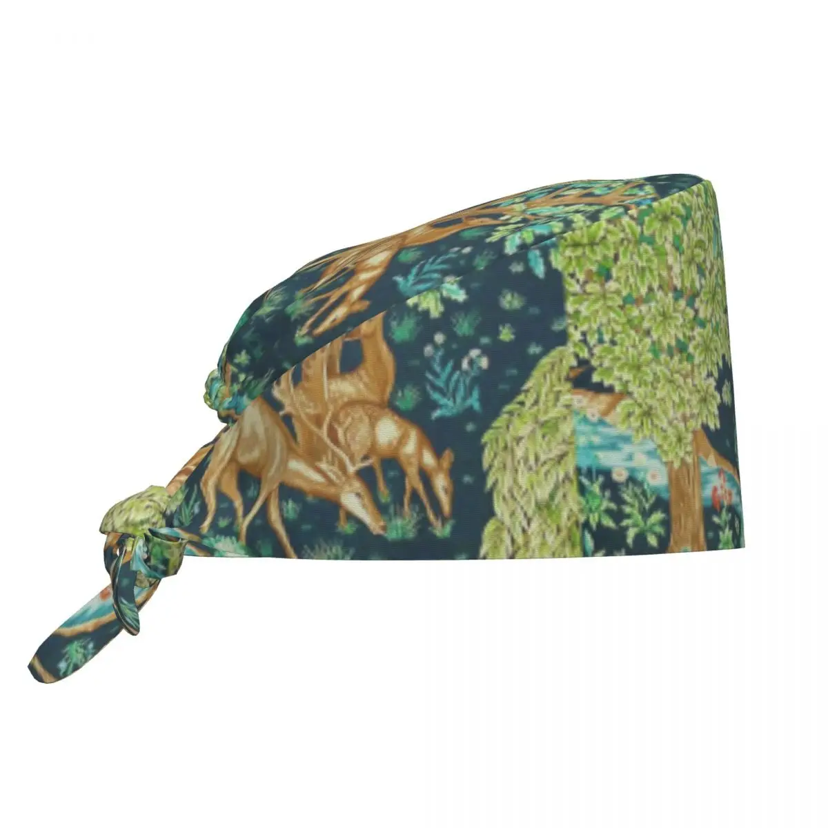 Custom Adjustable William Morris Deer Working Hat Women Men Scrub Caps Scrub Nursing Doctor Surgeon Cap for Nurse