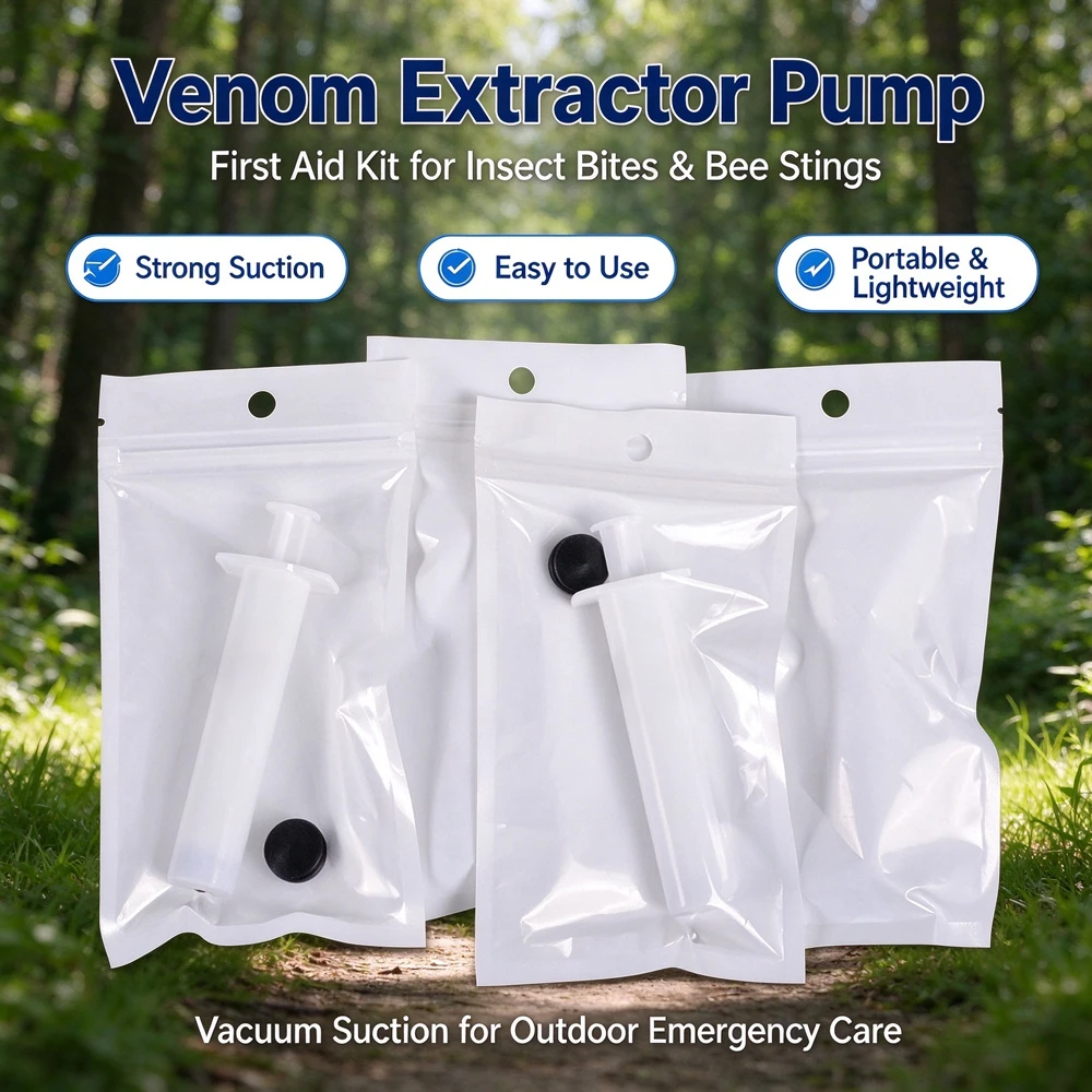 10-100PCS Portable Outdoor Vacuum Venom Extractor Bee Insect Bite Sting Emergency Wound Treatment For Outdoor Camp First Aid Kit